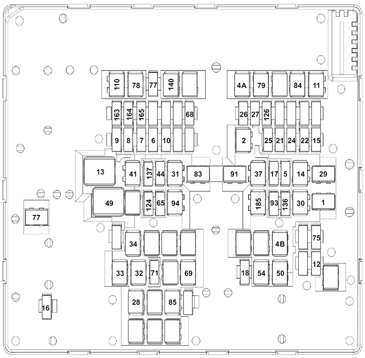 Ford Focus (EU) (C519; 2020): Engine compartment fuse box diagram