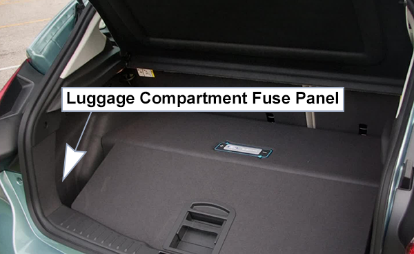 Ford Focus Electric (US) (2012-2014): Load compartment fuse box location