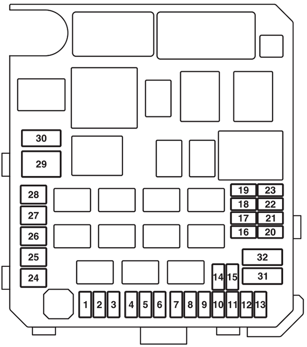 Mitsubishi ASX (GA; 2011-2013): Engine compartment fuse box diagram