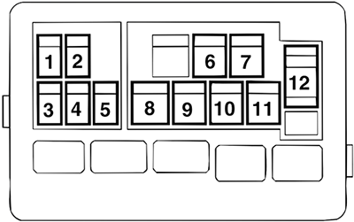 Mitsubishi L200 (K70; 2000-2004): Engine compartment fuse box diagram