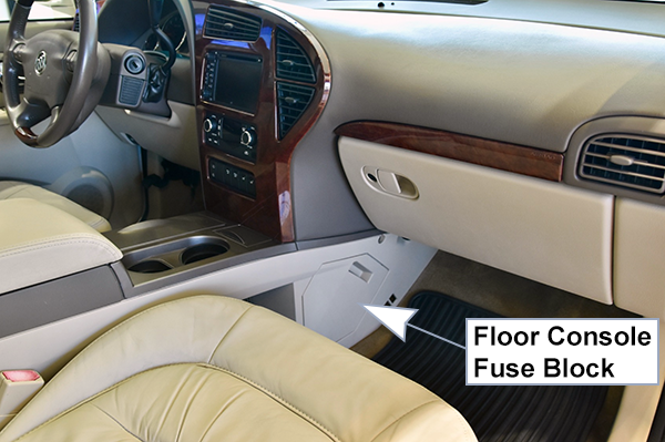 Buick Rendezvous (2003-2007): Passenger compartment fuse panel location