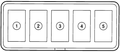 Ford Aspire (1996): Engine compartment fuse box diagram