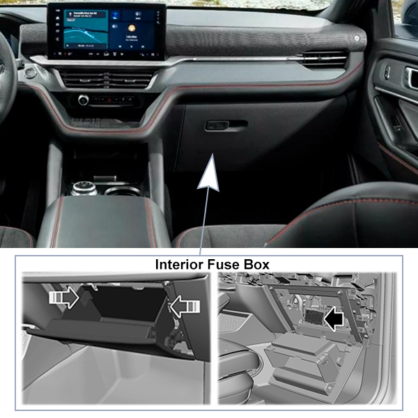 Ford Explorer (U625; 2025): Passenger compartment fuse panel location