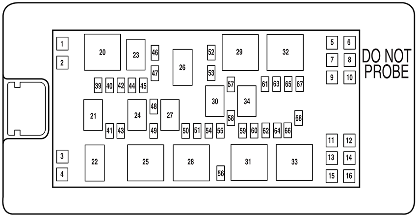 Ford Mustang (S197; 2005): Engine compartment fuse box diagram