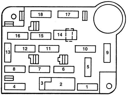 Ford Mustang (SN95; 1996): Passenger compartment fuse panel diagram