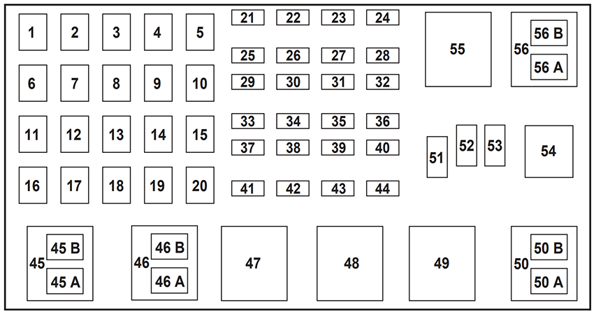 Ford Ranger (2001): Engine compartment fuse box diagram 2.3L