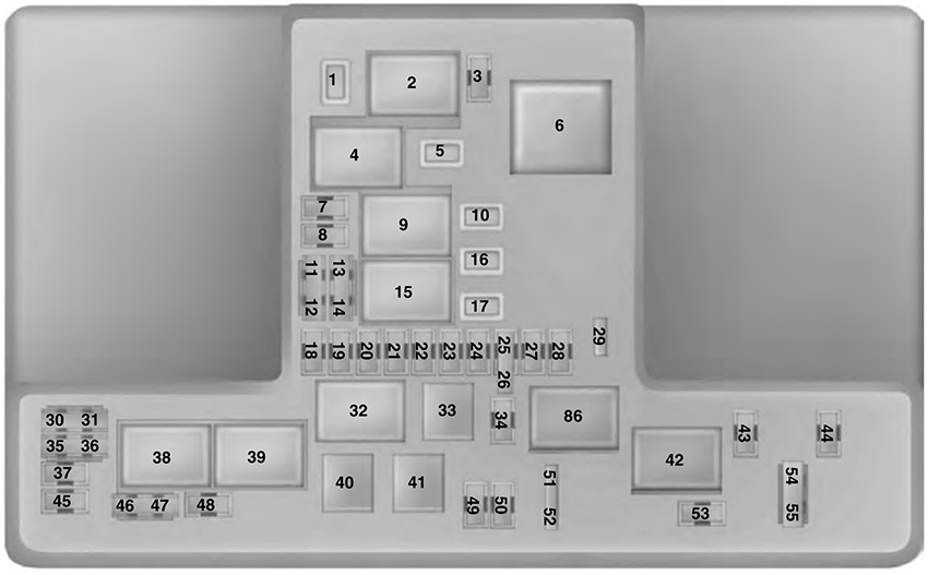 Ford Ranger (2019): Engine compartment fuse box diagram