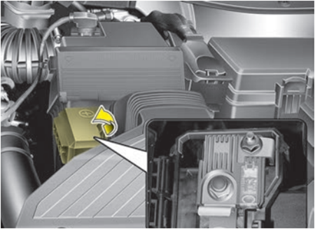 Kia Sportage (QL; 2017-2019): Engine compartment main fuse panel location