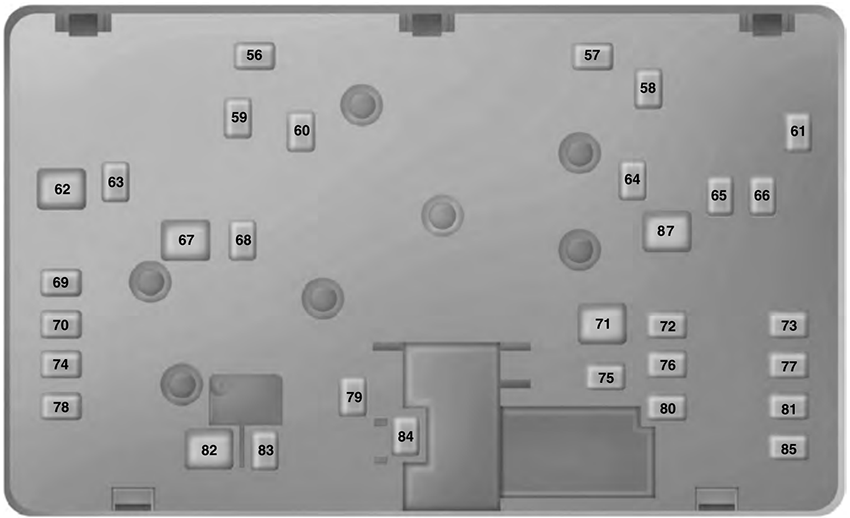 Ford Edge (CD539; 2015): Engine compartment fuse box diagram