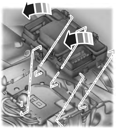 Ford Edge (CD539; 2015-2018): Engine compartment fuse box location