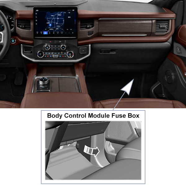 Ford Expedition (2022-2024): Passenger compartment fuse panel location