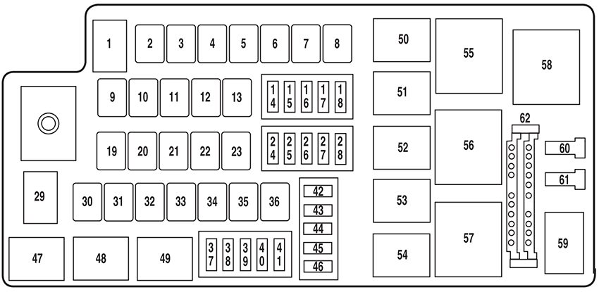 Ford Five Hundred (2005): Engine compartment fuse box diagram