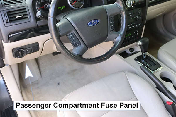 Ford Fusion (2006-2009): Passenger compartment fuse panel location