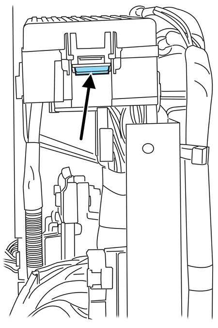 Ford Low Cab Forward (2006-2009): Engine compartment fuse box location