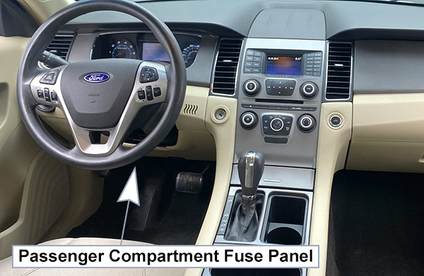 Ford Taurus (2013-2019): Passenger compartment fuse panel location