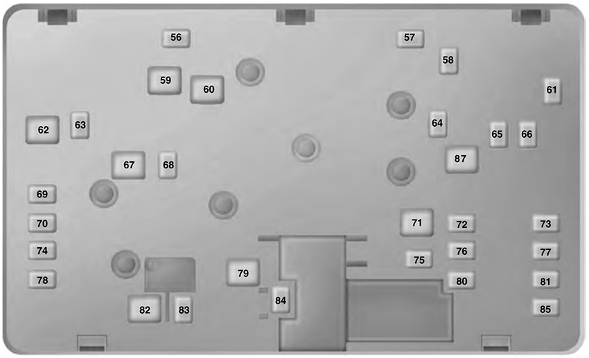 Ford Fusion (2017): Engine compartment fuse box diagram