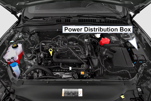 Ford Fusion (2019-2020): Engine compartment fuse box location