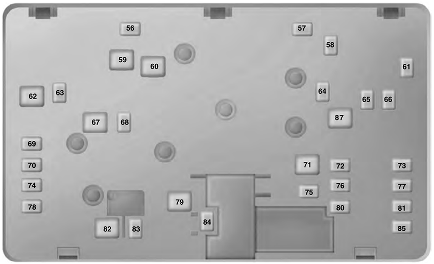 Ford Fusion (2019): Engine compartment fuse box diagram