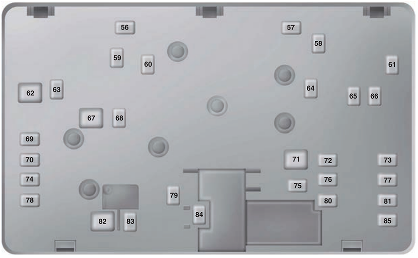 Ford Fusion Hybrid/Energi (2013): Under-hood compartment fuse box diagram