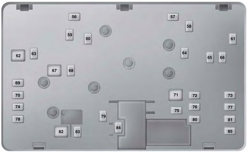 Ford Fusion Hybrid/Energi (2019): Under-hood compartment fuse box diagram