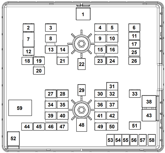 Ford Transit (2020): Engine compartment fuse box diagram