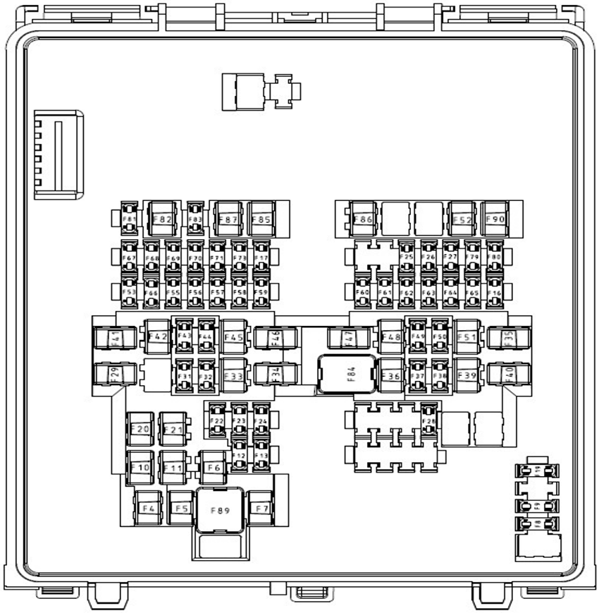 Ford Transit Connect (2019): Engine compartment fuse box diagram