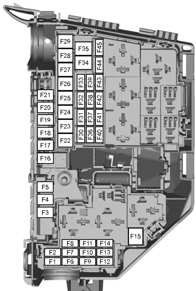 Ford Mondeo (2007): Engine compartment fuse box diagram