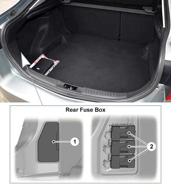 Ford Mondeo (2007-2011): Rear compartment fuse box location