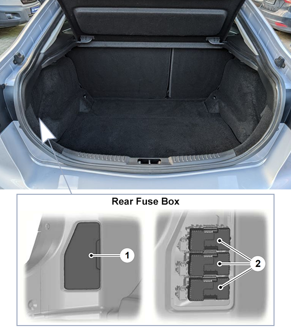 Ford Mondeo (2012-2014): Rear compartment fuse box location