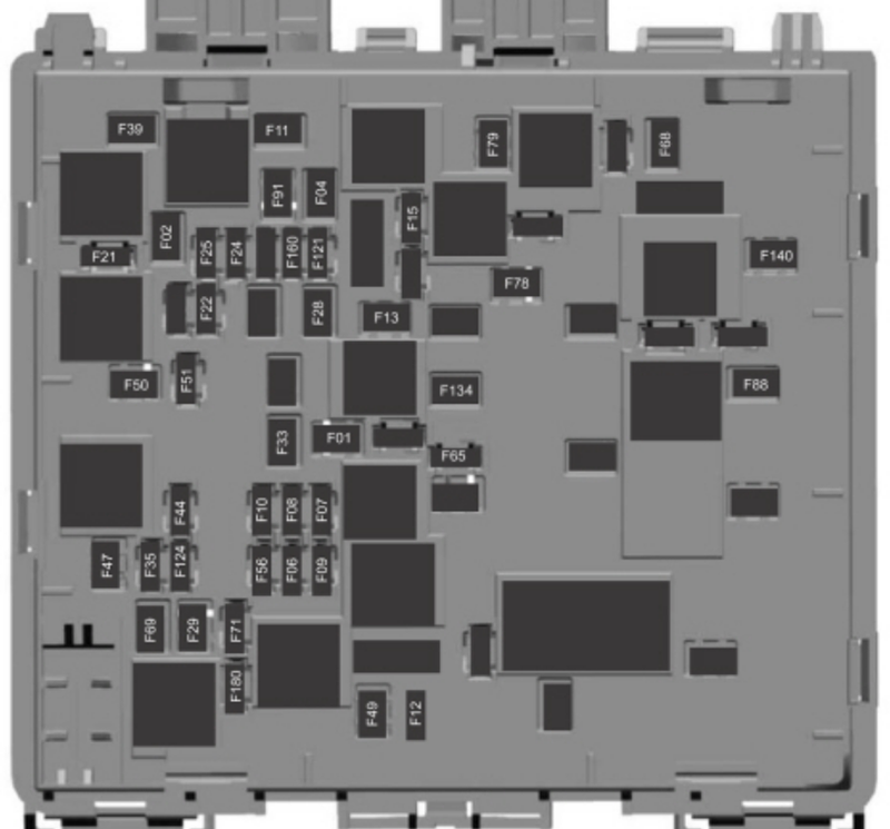 Ford Ka+ (2018-2020): Engine compartment fuse box diagram