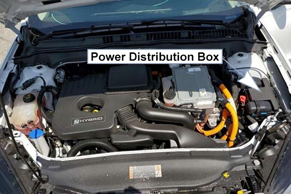 Ford Mondeo (2019-2021): Under-hood compartment fuse box location