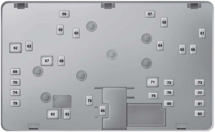 Ford Mondeo (2019): Under-hood compartment fuse box diagram