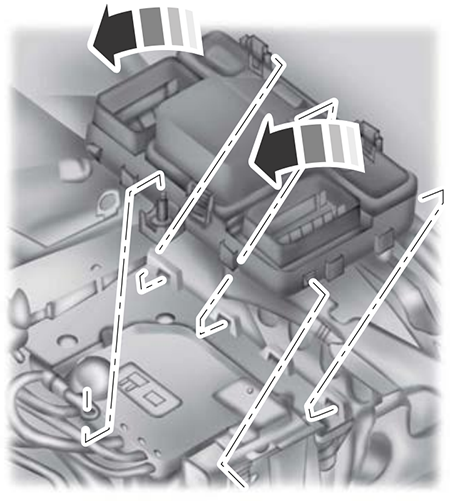 Ford Mondeo (2019-2021): Under-hood compartment fuse box location