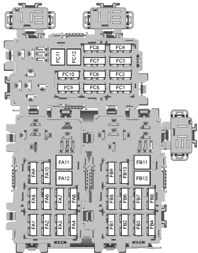 Ford Galaxy (2006): Rear compartment fuse box diagram