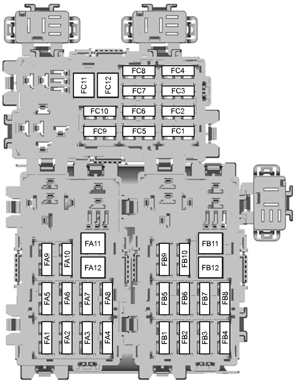 Ford Galaxy (2011): Rear compartment fuse box diagram