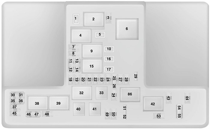 Ford Galaxy / S-Max (2015-2016): Engine compartment fuse box diagram