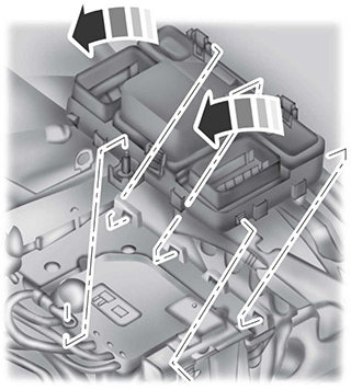 Ford Galaxy / S-Max (2015-2020): Engine compartment fuse box location