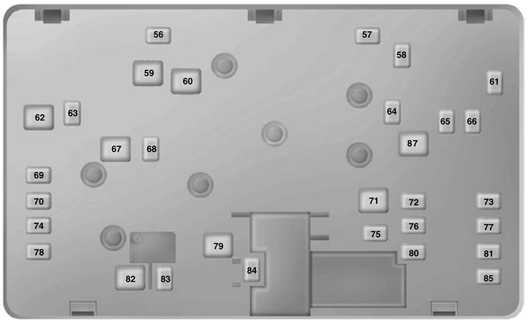 Ford Galaxy / S-Max (2021-2023): Under-hood compartment fuse box diagram